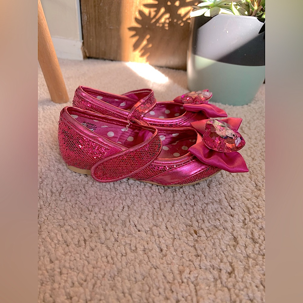 Toddler Shimmery Pink Minnie Mouse Flats